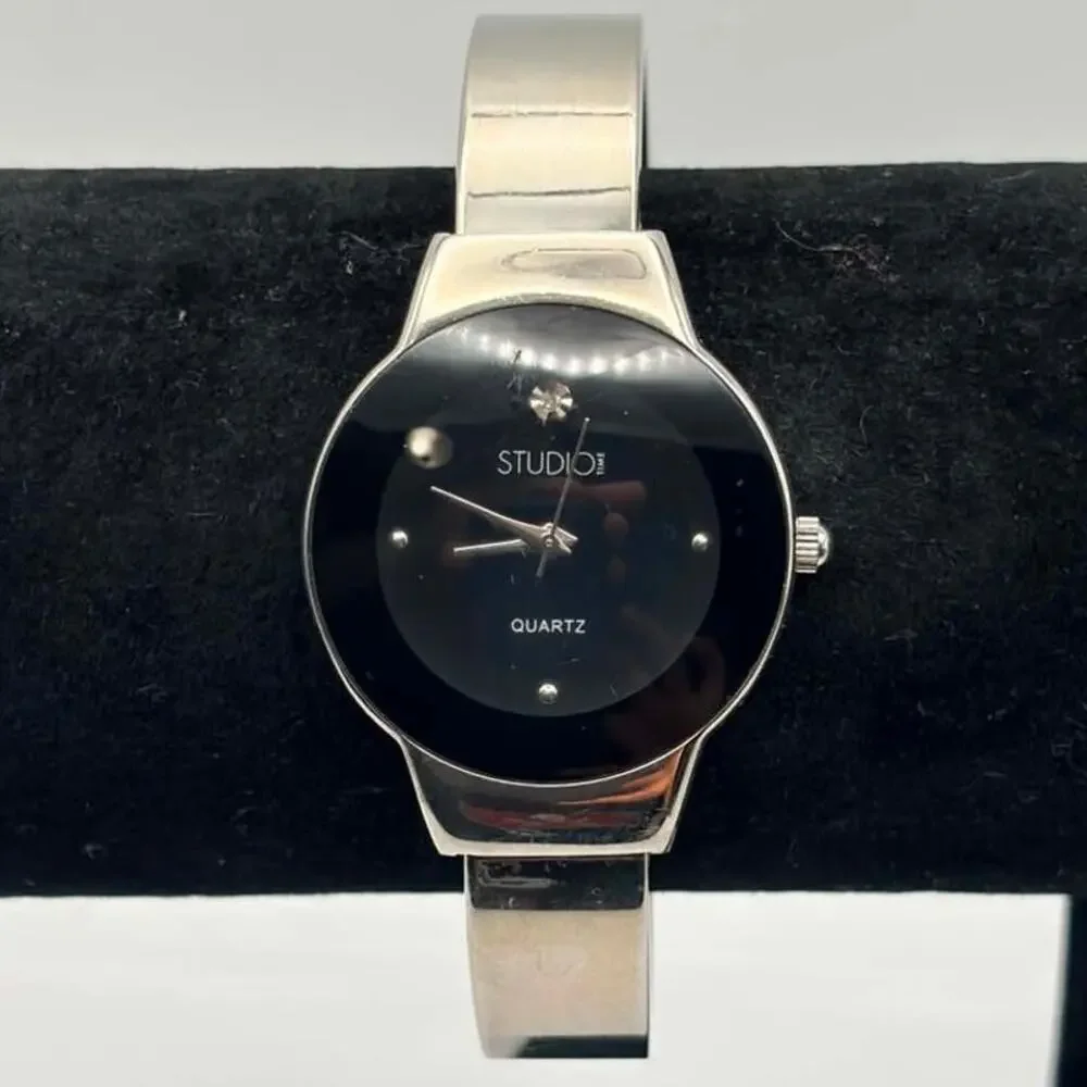 Silver Studio Time Cuff Watch